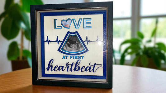 LOVE at First Heartbeat Shadow Box – Personalized Ultrasound Keepsake