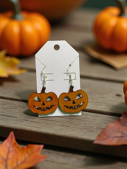Handmade Halloween Earrings – Laser Cut & Painted