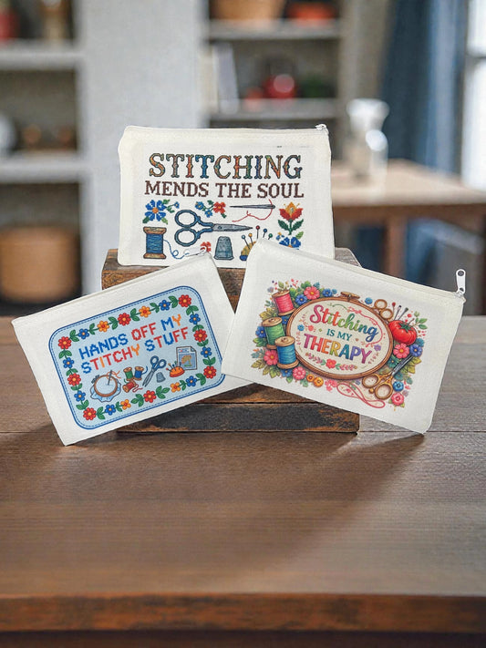 Stitchy Zipper Pouch – Funny & Inspirational Sewing Notions Bag