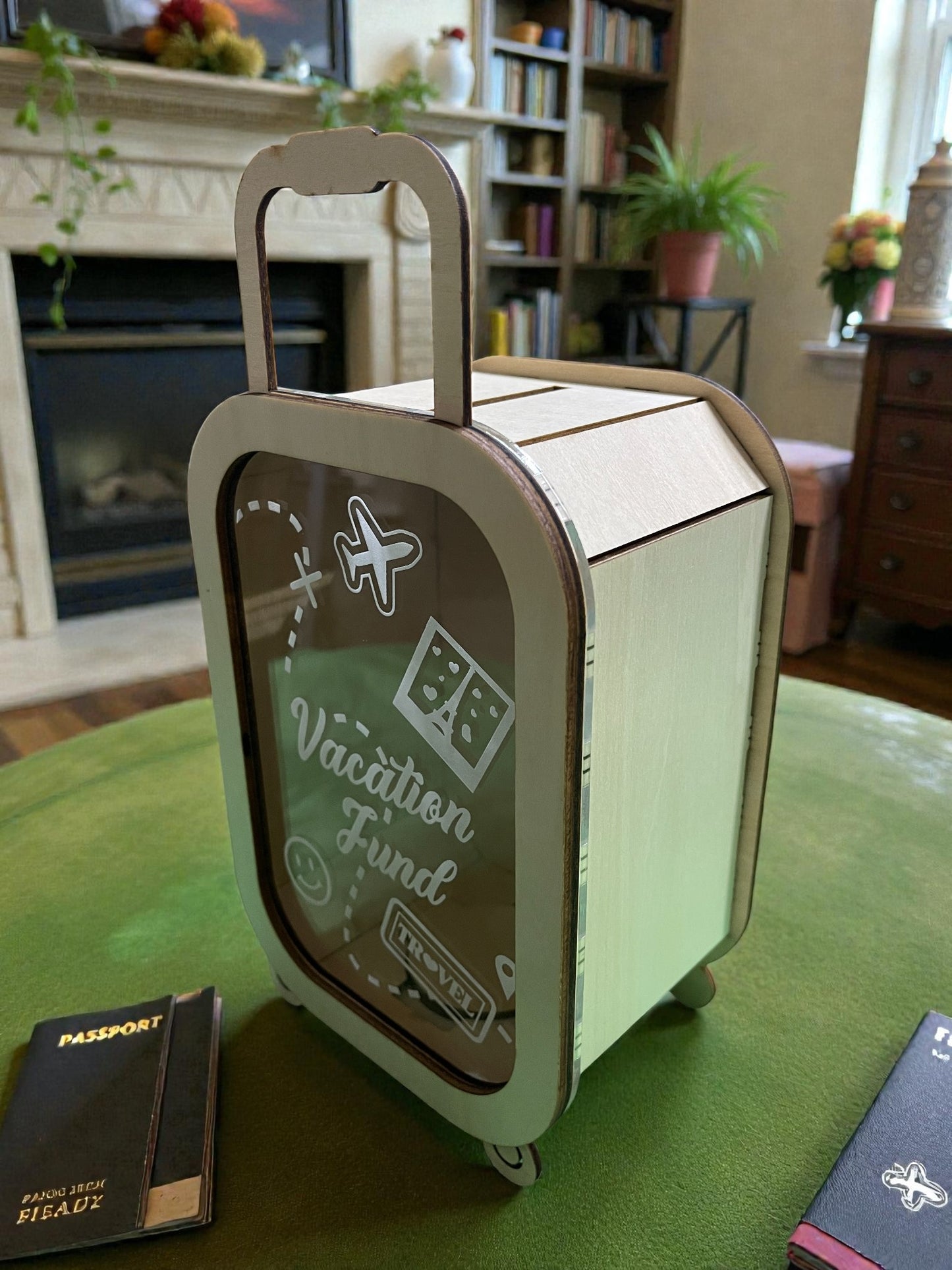 Travel Fund Shadow Box Bank – Road Trip Ready Suitcase Savings Box (2 Sizes)