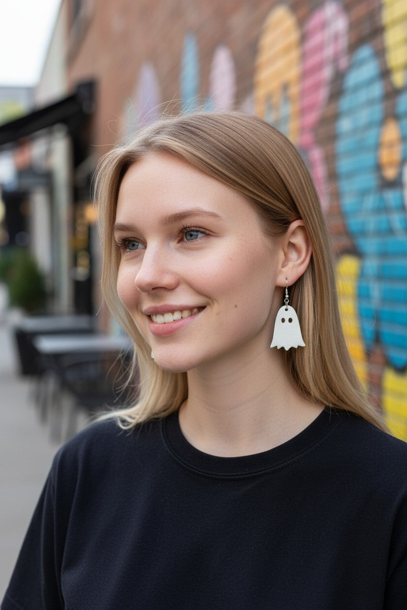 Handmade Halloween Earrings – Laser Cut & Painted