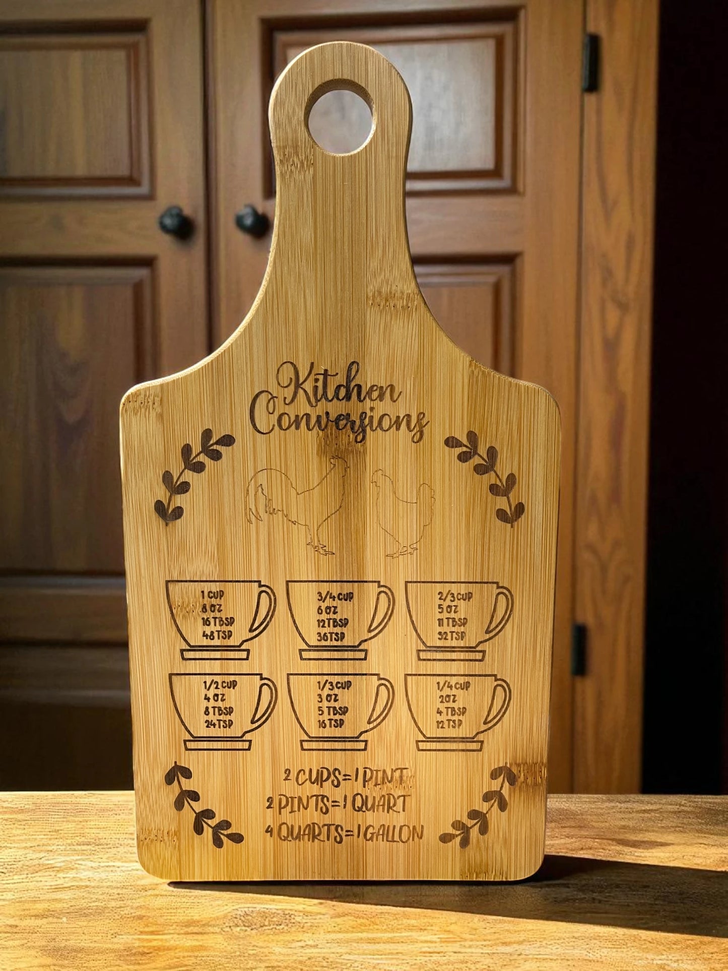 Custom Engraved Bamboo Cutting Board - 15 x 7 Inch