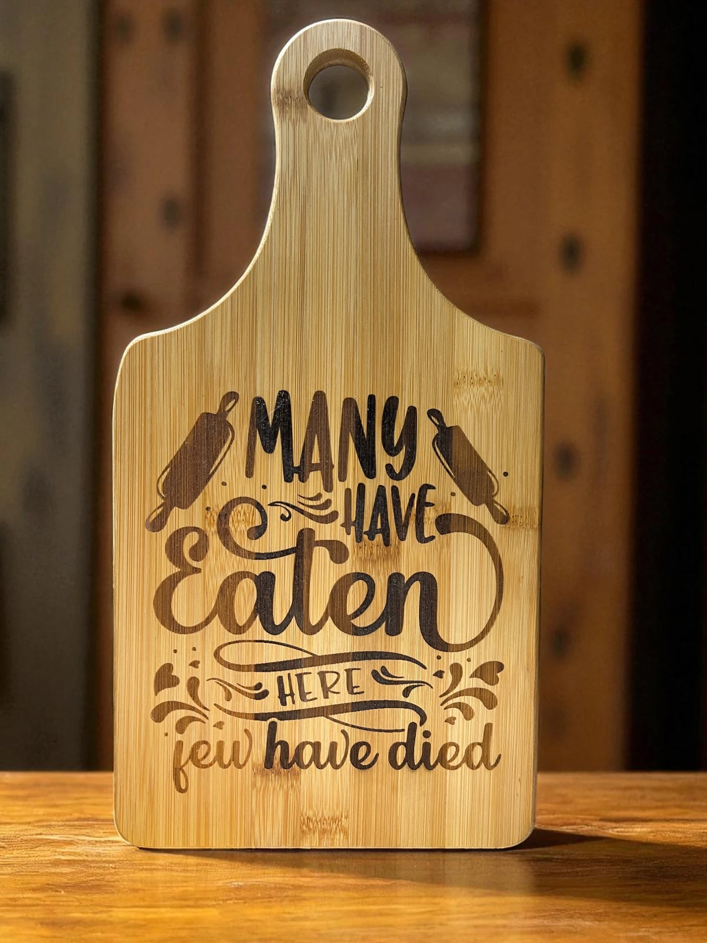Custom Engraved Bamboo Cutting Board - 15 x 7 Inch