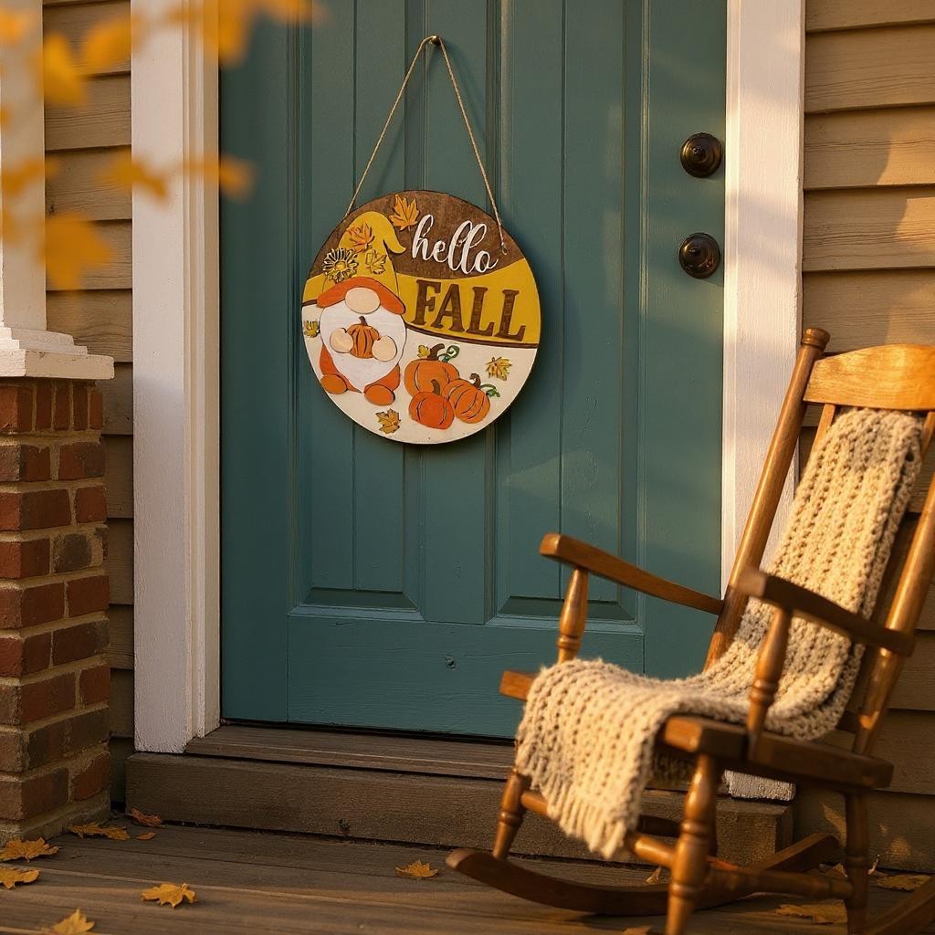 Hello Fall Wooden Door Hanger
