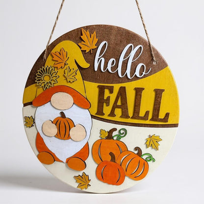 Hello Fall Wooden Door Hanger