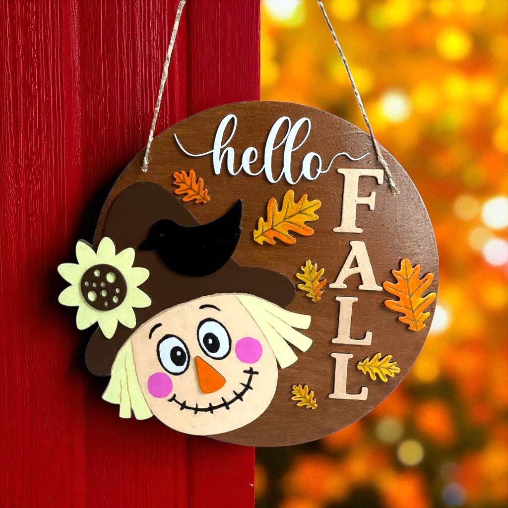 Hello Fall Wooden Door Hanger