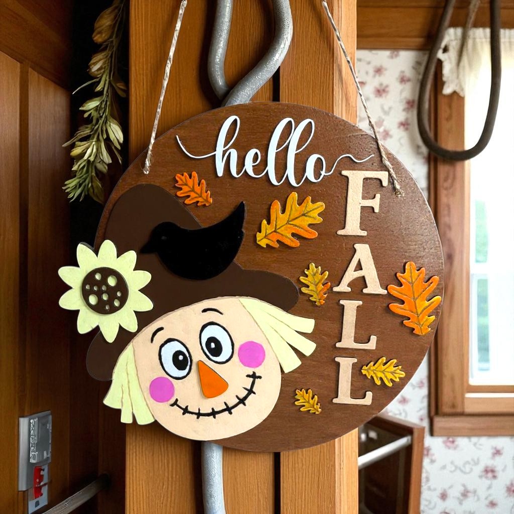 Hello Fall Wooden Door Hanger