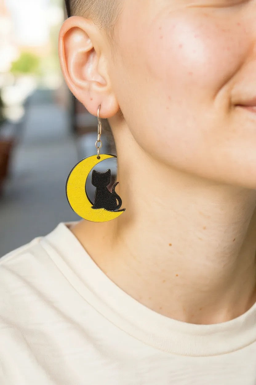 Handmade Halloween Earrings – Laser Cut & Painted