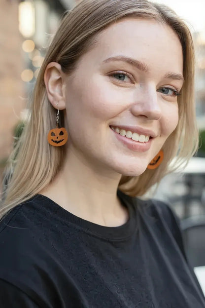 Handmade Halloween Earrings – Laser Cut & Painted