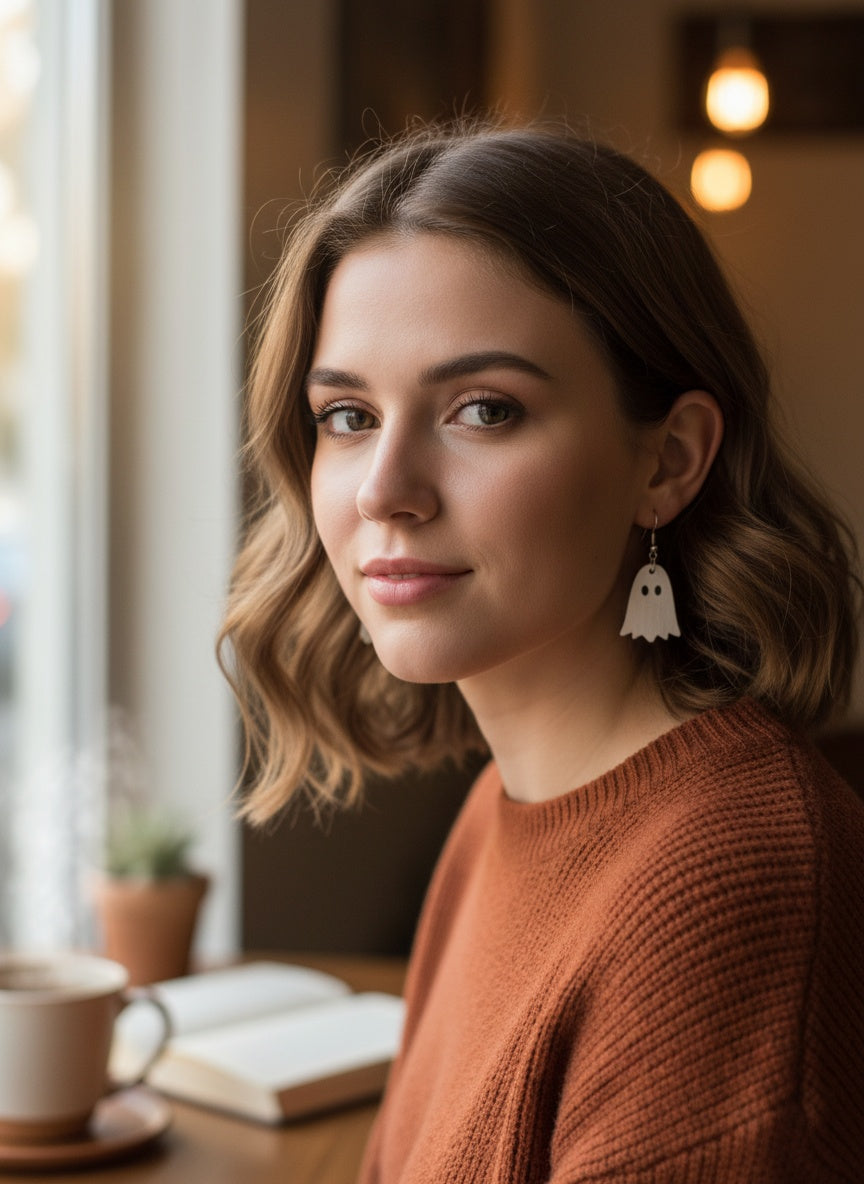 Handmade Halloween Earrings – Laser Cut & Painted